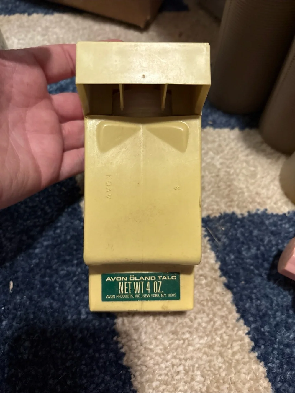 Avon Yellow Plastic Talc Dispenser